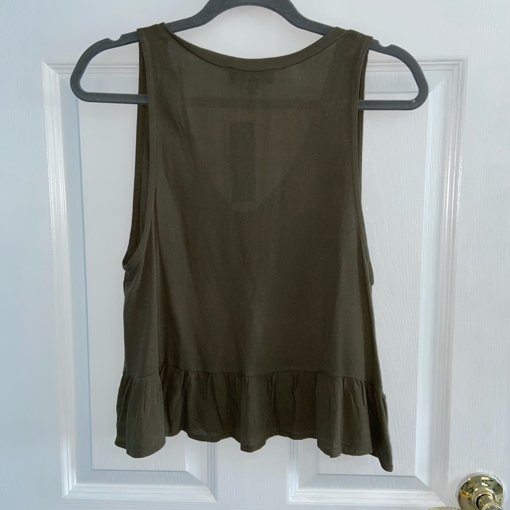 Lulus San Simeon Olive Green Cropped Tank Top - Picture 6 of 8